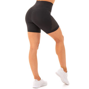 Pantalones cortos informales de algodón de talla grande para mujer al por mayor, logotipo personalizado, ropa de calle azul y negra, pantalones cortos transpirables para mujer - Product Image 3