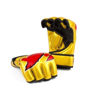 Gants MMA sur mesure de haute qualité demi-doigt en cuir synthétique entraînement au combat professionnel gants MMA imprimés extensibles - Product Image 6