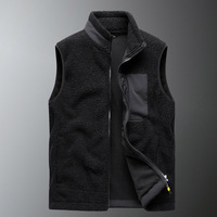 Logo personnalisé OEM Gilet en polaire pour hommes Veste sans manches à fermeture éclair style décontracté pour l'automne, l'extérieur, la chasse Gilet en polaire pour hommes