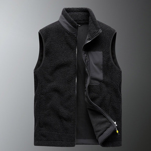 Logo personnalisé OEM Gilet en polaire pour hommes Veste sans manches à fermeture éclair style décontracté pour l'automne, l'extérieur, la chasse Gilet en polaire pour hommes - Product Image 2