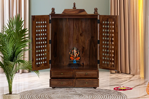 Decorative Wooden Modern Wooden Temple Handcrafted Pooja <b>Mandir</b> Luxury Home Prayer Unit Living Room KA742 - Product Image 5