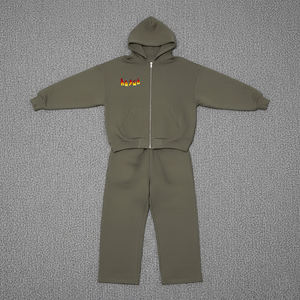 Ensemble de survêtement pour homme de qualité supérieure tendance, 300g, sweat-shirt à capuche imprimé et pantalon de survêtement, ensemble 2 pièces en polyester/coton, streetwear - Product Image 4