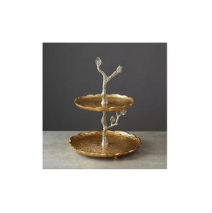 Conception personnalisée Support de serveur de gâteau en métal fini doré Fabricant de support de gâteau en métal décoratif fait à la main Nouvelle arrivée - Product Image 2