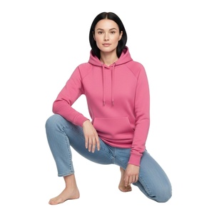 Sudadera con capucha rosa lisa para mujer, ideal para estampado y bordado, con lavado ácido, corte ajustado, de forro polar de primera calidad, tipo jersey. - Product Image 1