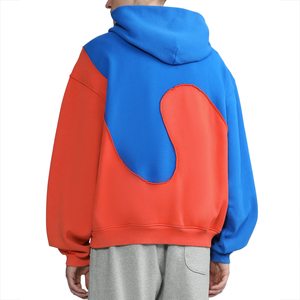 Parche de contraste de bloque de <span class=keywords><strong>Color</strong></span> personalizado de fábrica trabajo Sudadera con capucha de peso pesado de algodón polar de alta calidad 600 Gsm 2026 - Product Image 2