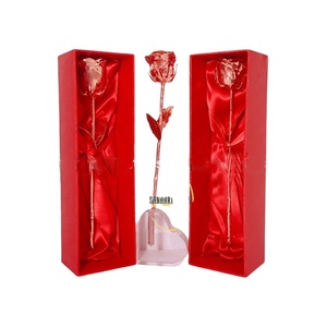 Rose en cuivre avec boîte cadeau, fleur naturelle de haute qualité, rose véritable trempée dans l'or 24 carats avec boîte - Product Image 6