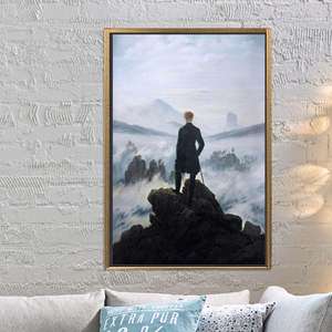 Elegant Printed Canvas Artwork Inspired <b>by</b> Wanderer Above the Sea of Fog,GOLD <b>FRAMED</b> CANVAS - Product Image 1