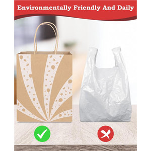 Sacs cadeaux en papier kraft de taille moyenne, emballage en vrac, sacs personnalisés pour Noël, anniversaires et autres, boîte en papier avec étoiles design personnalisée - Product Image 5