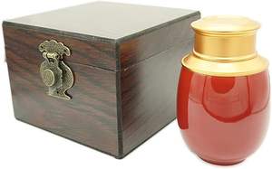 Mini urne en céramique faite à la main pour cendres humaines et animales petits souvenirs de crémation décoratifs en métal - Product Image 2