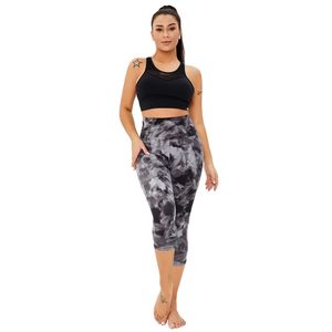 Pantalones de Yoga Capri de Cintura Alta para Mujer, Transpirables, de Malla, Leggings Transparentes, Diseño Personalizado con Rayas Brillantes y Bloques de Color, Costuras Deportivas para Gimnasio - Product Image 4