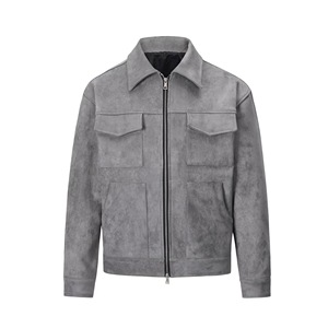 Chaqueta de cuero PU ajustada para hombre de High Street 2025, chaqueta clásica marrón con diseños de moda, tela de lona - Product Image 2