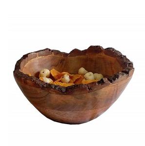 Fournitures alimentaires Vaisselle pour la maison et l'hôtel Accessoires de décoration Salade de légumes Servir et mélanger Bol en bois rustique - Product Image 2
