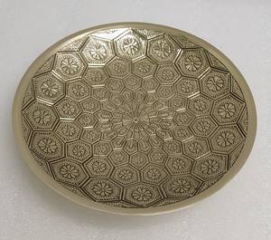 Creative Design Gold Color High Quality Brass Serving <b>Plate</b> Round Pattern Dinnerware for Home Hotel Restaurant for Dessert - Product Image 6