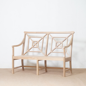 Banc extérieur moderne personnalisable en teck couleur naturelle avec paquet de sécurité pour la maison jardin patio parc hôpital - Product Image 1