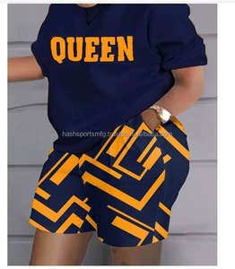 Ensemble de vêtements d'été pour femmes en gros, tailles S-6XL, style européen et américain, avec t-shirt court imprimé et short, ensemble deux pièces grande taille - Product Image 5