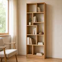 Étagère de rangement verticale multi-niveaux en bois, moderne, gain de place, autoportante, pour salon