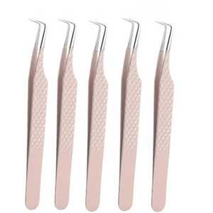 แหนบปลายแหลมแบบมีด้ามจับเหล็กไฟเบอร์สีตามสั่ง ขายส่ง คุณภาพดี ทนทาน รับทำโลโก้ สำหรับต่อขนตาแบบเส้นต่อเส้น - Product Image 1