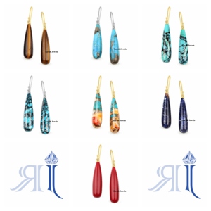 Boucles d'oreilles en argent sterling 925 de qualité exportée en malachite naturelle 9x30mm en forme de goutte plaqué or pour femmes - Product Image 4