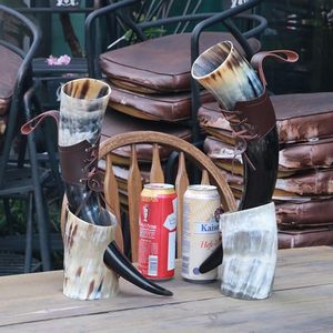 Haute qualité de corne à boire et de chope à bière Viking authentique cornes polies de boeuf/vache logo personnalisé de l'Inde par HF CRAFTS - Product Image 1