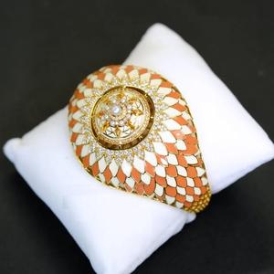 Lalique Sun Burst esmalte diamante zafiro perla 18K oro amarillo oro brazalete pulsera Vintage Moissanite diamante pulsera - Product Image 4