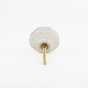 Poignée de tiroir en marbre blanc hexagonal pour armoires et meubles - Product Image 3