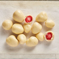 Drageas de Fresa Liofilizadas de Alta Calidad Cubiertas de Chocolate Blanco, Delicias Dulces Premium en Caja a Granel