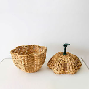 Décorations de chambre de bébé, panier en rotin en forme de citrouille, accessoires de mobilier bohème pour chambre d'enfant, coffret cadeau pour nouveau-né - Product Image 3