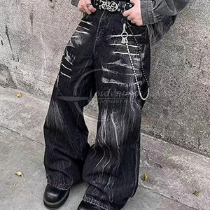 Pantalones vaqueros de pierna ancha informales para hombre 2025 de alta calidad a bajo precio-¡Buena Tasa de venta al por mayor! - Product Image 2