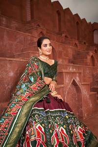 Classic Designer Printed Dola Silk Lehenga Choli Beautiful Lehenga Choli and Digital Print With Gotta Patti Lace Border Dupatta - Product Image 4