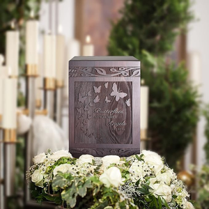 Cremation <b>Urns</b> for Human Ashes Adult Male Female Wooden Carved Butterfly <b>Urns</b> Box and <b>Casket</b> for Ashes Men Women Child <b>Pets</b> Cat - Product Image 6
