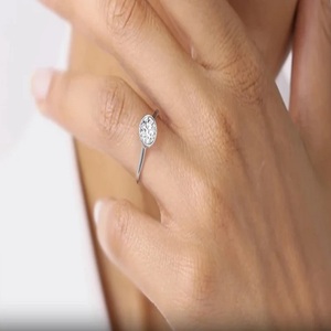 แหวนเพชรหัวกลมสำหรับห้องแล็บที่มีใบรับรอง IGI 6.5มม. แหวนหมั้นแบบโซลิแทร์สำหรับ VS1ความชัดเจน - Product Image 3