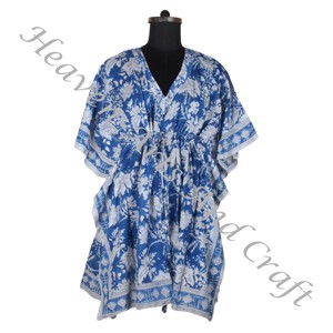 Caftan court Maxi robe courte taille libre coton imprimé court caftan plage femmes caftan coton porter concepteur meilleur cadeau pour elle - Product Image 4