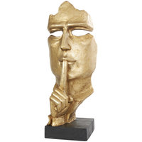 Sculpture de visage humain accrocheur montrant garder tout à fait Aura Design abstrait en métal aluminium pour décor de table à la maison et décor de bureau