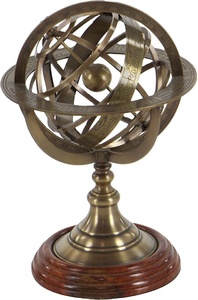 Esfera Armilar de Latón Estilo Steampunk Vintage de 9 cm de Alto, Astrolabio Pirata Náutico con Base, Globo Terráqueo de Metal, Decoración para el Hogar, Coleccionable - Product Image 3