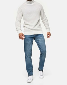 Jeans pour hommes de qualité d'exportation, logo personnalisé, style denim délavé, coupe droite, jambe large, taille plus, jeans baggy personnalisés pour hommes - Product Image 1
