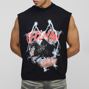 Vente directe d'usine, débardeur pour homme sur mesure, haute qualité, respirant, col rond, coton/polyester, couleur et logo personnalisés, vêtements de fitness - Product Image 1