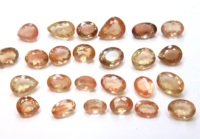 25 Stück Lot von 108,00 Karat Natur Oregon Sonnenstein Seltene facettierte Cabochon Cut Edelsteine Loose America Stones