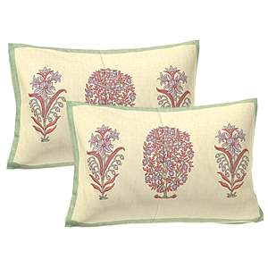 100% Cotton 240 TC Green & Red Floral 1 King Bedsheet with 2 <b>Pillow</b> Covers 3-Piece Comforter Set (ADB1485) for Home Use - Product Image 3