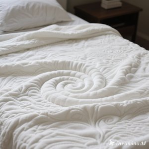 ผ้าห่มขนแกะเนื้อนุ่มลายนูนเกลียวสีขาวขนาดควีนไซส์หรูหรา - Product Image 1