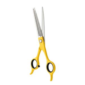 Poignée en plastique jaune ciseaux à effiler les cheveux en acier inoxydable texturisant Salon de coiffure coiffure couche coupe mélange cisailles - Product Image 1