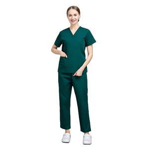 Ensembles d'uniformes de gommage avec logo personnalisé classique Logo OEM Costume d'uniforme d'infirmière personnalisé Ensemble d'uniformes d'hôpital de médecin à manches courtes - Product Image 1