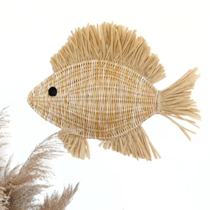 Decoración de Pared de Peces Grandes Hecha a Mano, Ecológica, 100% Ratán, Decoración Rústica para el Hogar, Arte de Pared, Venta al por Mayor desde Vietnam - Product Image 2