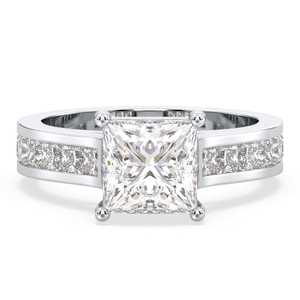 Anillo de compromiso de diamante de moissanita VVS de corte princesa de alta calidad, joyería clásica de moda para fiesta de boda o aniversario - Product Image 1