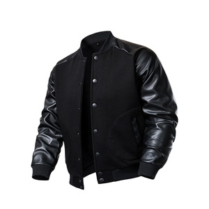 Veste universitaire décontractée pour homme OEM, logo brodé personnalisé, vêtements en toile vintage d'hiver, respirant, design grande taille - Product Image 3