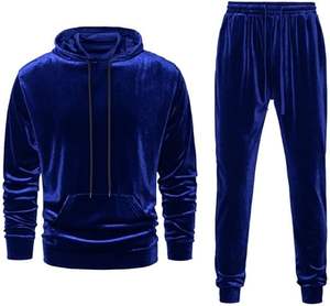 Chándal de terciopelo de 2 piezas 100% algodón Jogging Sport Sweatsuit Diseño de bolsillo Temporada de invierno 100% Chándales de algodón de Pakistán - Product Image 3