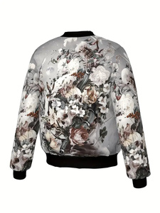 แจ็กเก็ตบอมเบอร์สีดำปรับแต่งได้คุณภาพสูงสำหรับผู้ชายขายดีเสื้อพร้อมซิปปิดระบายอากาศลายพิมพ์พลัสไซส์ - Product Image 4