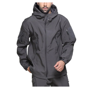 Chaqueta cortavientos impermeable de carcasa blanda con cremallera personalizada para hombre, chaqueta de nailon Unisex con puños elásticos - Product Image 1