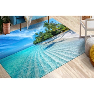 Alfombra con Estampado de Océano Tropical - Diseño Moderno y Costero, con Pelo Suave - Product Image 4