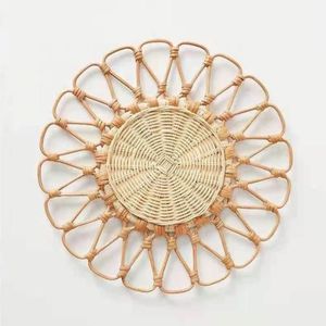 Decorative 13 Inch Rattan Charger <b>Plates</b> for Boho Rustic Wedding Party Handmade Woven Natural Placemats for Table Decor - Product Image 2