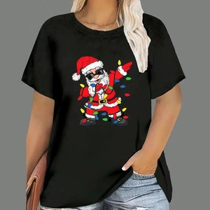 メリークリスマススノーマンTシャツカスタムメイドカジュアルルーズフィットOネッククイックドライ & 通気性